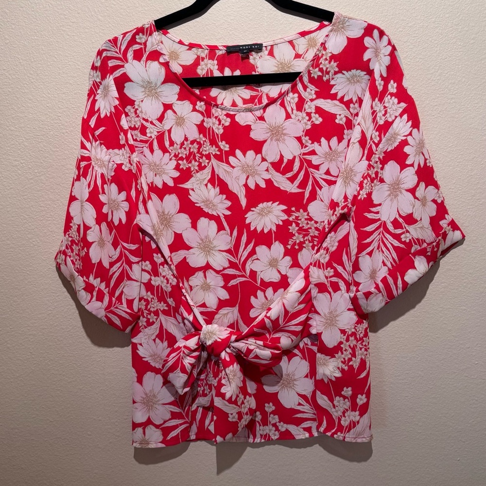 West Kei Women’s Front-Tie Floral Blouse - Size M